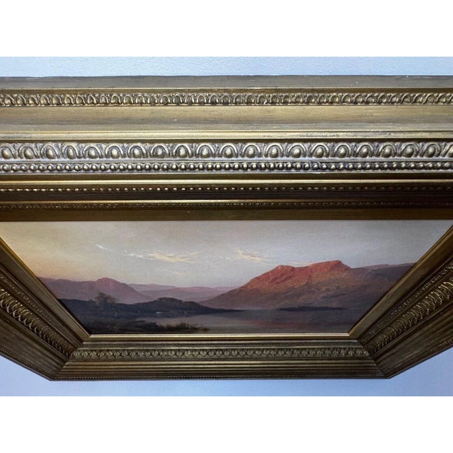 Sunset Over Lake Windermere – c.1920 Alfred Fontville De Breanski Jr Landscape Oil Painting For Sale - Image 9 of 12