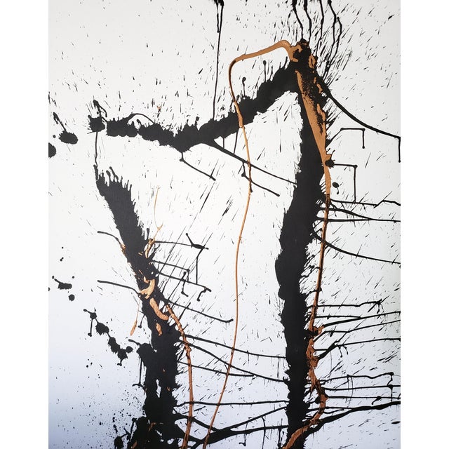 White Virginia Dutton Abstract Ink and Acrylic Painting, “Torso” 2015 For Sale - Image 8 of 10