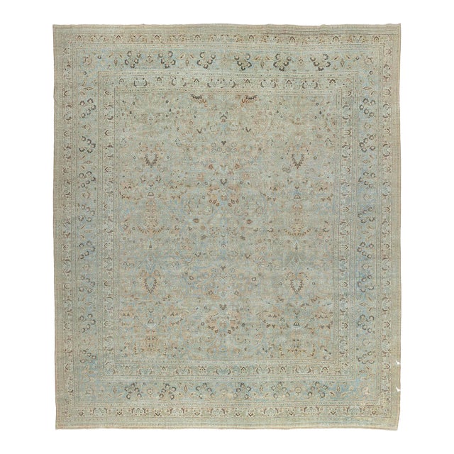 Zabihi Collection Oversize Square Antique Persian Doroksh Rug - 14'2" x 16'7" For Sale