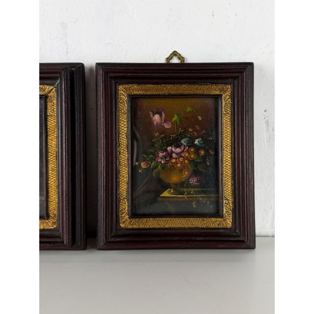 Still Life Composition, 1920s, Oil Painting on Copper, Set of 2 For Sale - Image 3 of 12