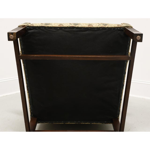 Southwood Mahogany Frame Chippendale Pineapple Fabric Wing Back Chair W/ Ottoman For Sale - Image 11 of 15