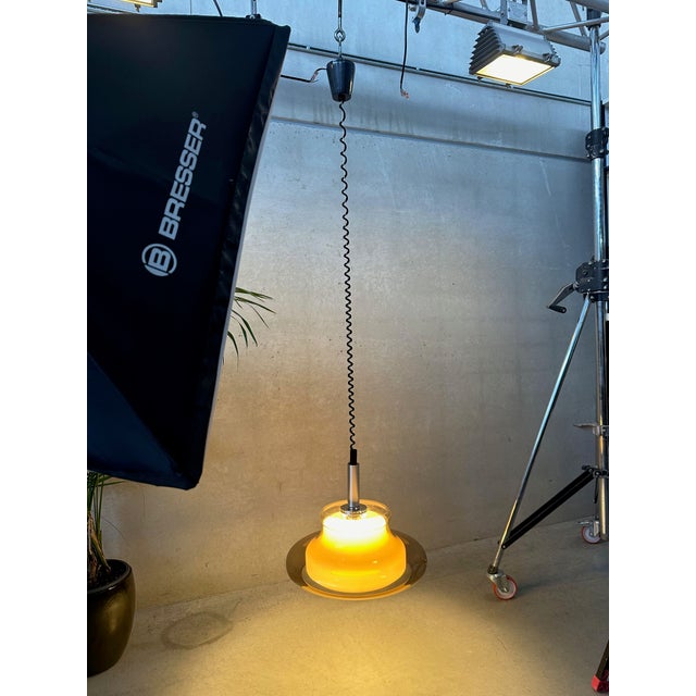 Plastic Vintage Adjustable Pendant Lamp in Acrylic, 1970s For Sale - Image 7 of 11
