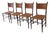 Teak Dining Chairs with Patinated Cane Seats and Backs after Gio Ponti, Italy, 1950s, Set of 4 For Sale