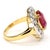 Red Ruby and Diamond Halo Ring, Size 7.5 For Sale - Image 8 of 11