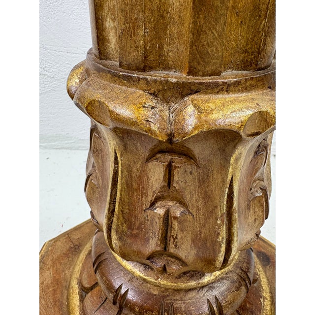 This is a handsome classical style hand card Italian pedestal. This pedestal features a hand carved base standing on four...