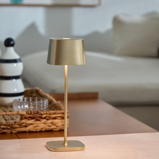 Contemporary Ofelia Pro Table Lamp - Satin Brass For Sale - Image 3 of 5