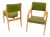 Pair of c1950s Blond Birch Scandinavian Swedish Arm Chairs Green Upholstery For Sale