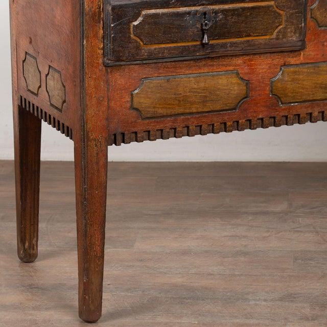 19th Century Portuguese Oak Side Console Table With Original Painted Finish For Sale - Image 13 of 16