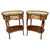 Mid 20th Century Carved Wood Kidney Shaped Bedside Tables with Bronze and Marble Top, Set of 2 For Sale - Image 15 of 18