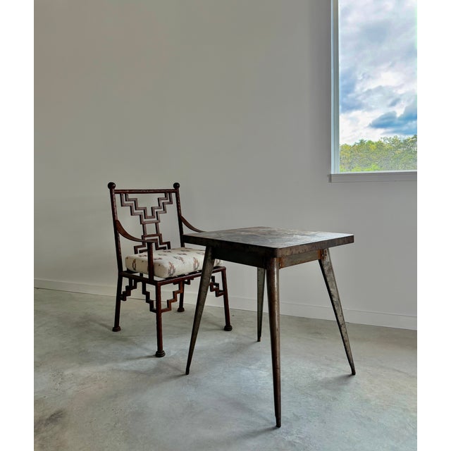 Industrial Steel Ziggurat Lounge Armchair / Lounge Chair, Artisan Made, Welded For Sale - Image 10 of 15