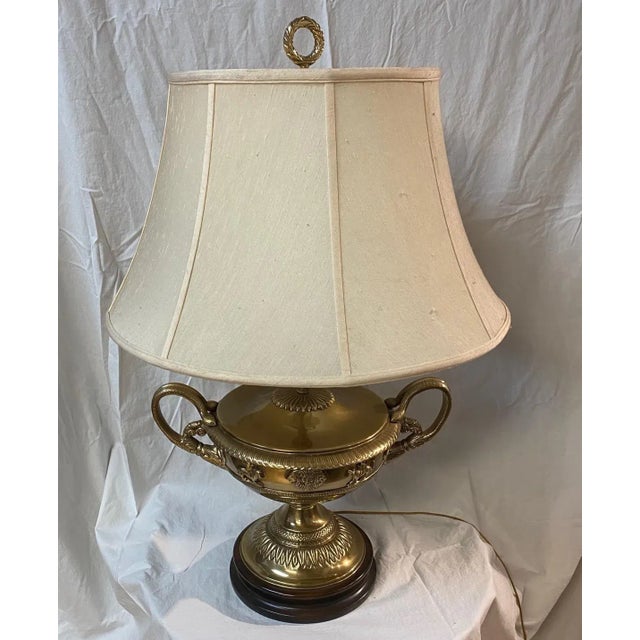 Neoclassical Vintage Lamp With Snake Arms on Urn For Sale - Image 3 of 11