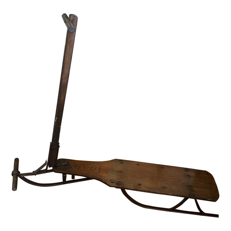 Antique Early 1900's Primitive Wood Sled Scooter