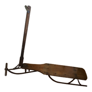 Antique Early 1900's Primitive Wood Sled Scooter