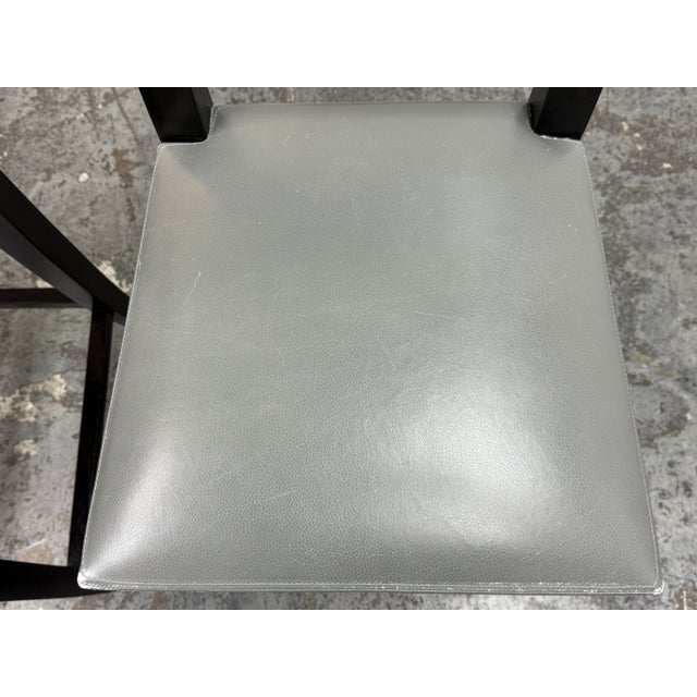 Black Christian Liaigre for Holly Hunt Archipel Leather Barstools, Pair For Sale - Image 8 of 12