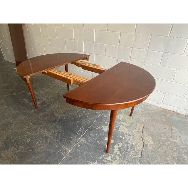 Mid-Century Modern 1960s Vintage Danish Bernhard Pedersen & Søn Dining Table With Leaf For Sale - Image 3 of 11