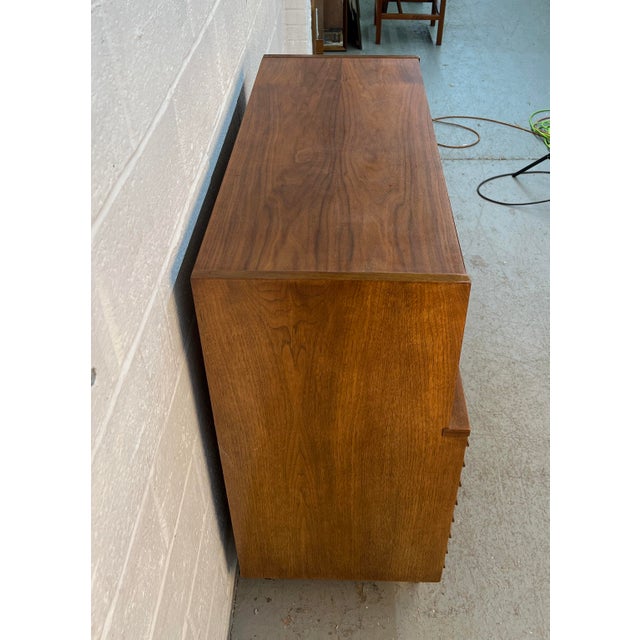 Mid 20th Century American of Martinsville 'Dania' Walnut High-Boy Dresser by Merton Gershun For Sale - Image 10 of 17