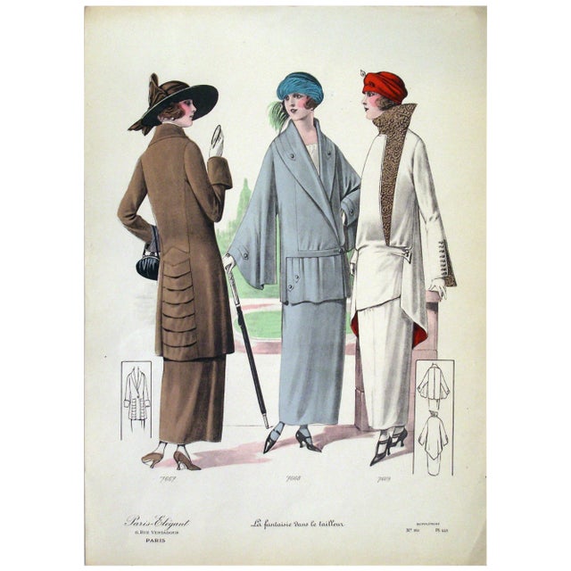 1920s Vintage La Fantaisie Dans Le Tailleur Print For Sale