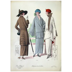 1920s Vintage La Fantaisie Dans Le Tailleur Print