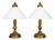 Vintage Bedside Lamps in Brass and Glass, 1970s, Set of 2 For Sale
