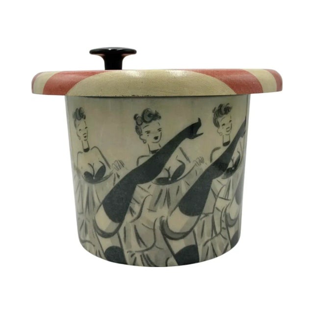 1930s Vintage Jaro Fabry Moulin Rouge Can Can Dancers Ice Bucket For Sale - Image 5 of 12