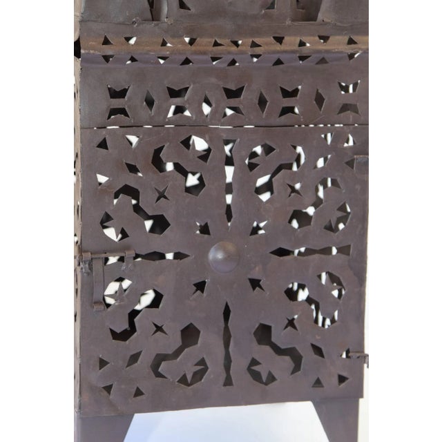 1980s Outdoor Moroccan Hurricane Metal Candle Lantern For Sale - Image 10 of 13