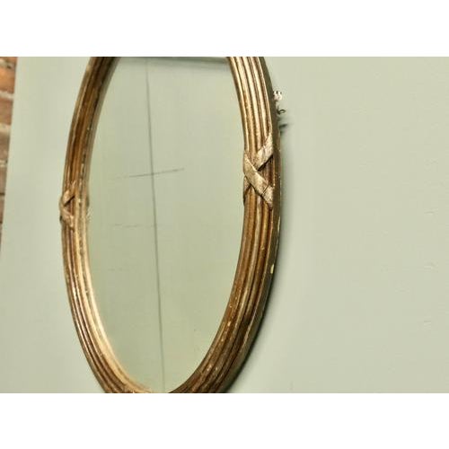 1920s Large Oval Gilt Wall Mirror, 1920 For Sale - Image 5 of 7