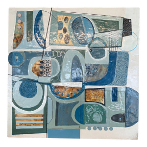 Contemporary Abstract Encaustic Painting "Time Blocks" by Therese Cook
