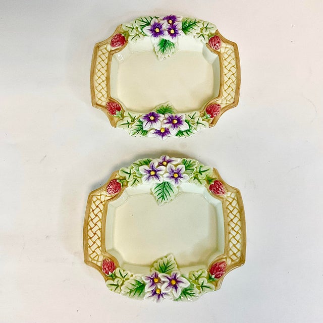 Amethyst 1990s Hollywood Regency Fitz & Floyd Spring Flora Butter Dishes - A Pair - Easter. For Sale - Image 8 of 10