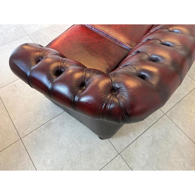 Chesterfield Four Seater Club Sofa in Oxblood For Sale - Image 10 of 18