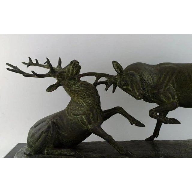 Fighting Deer Colossal Sculpture by Irénée Rochard, France For Sale - Image 6 of 11