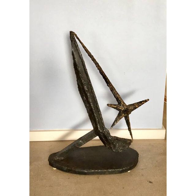 1960s 1969 Vintage M. Feller Brutalist Iron Signed Sculpture For Sale - Image 5 of 12