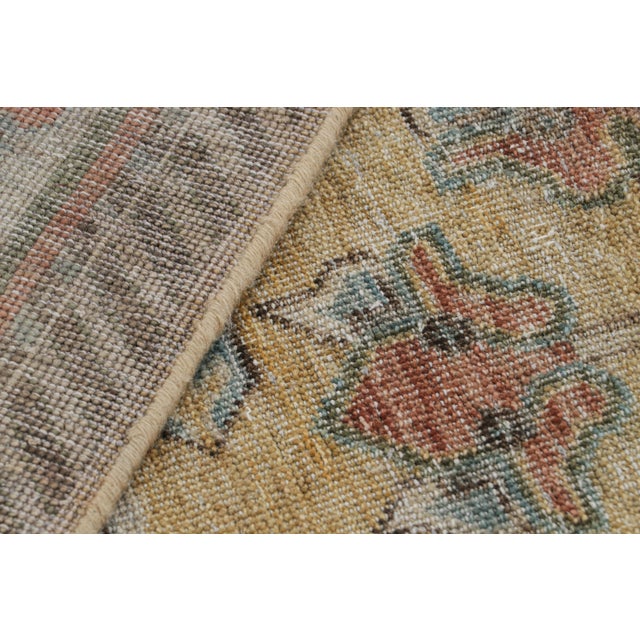 Textile Rug & Kilim’s Khotan Rug in Gold and Red With Geometric Patterns For Sale - Image 7 of 7