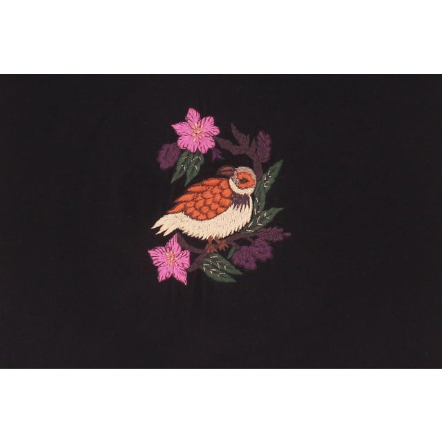 Boho Chic Hand Embroidered Italian Velvet Pillow For Sale In New York - Image 6 of 8