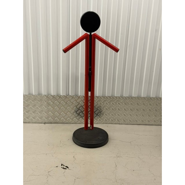 Vintage Modern Red and Black Metal Valet Coat Rack, 1980s For Sale - Image 15 of 18