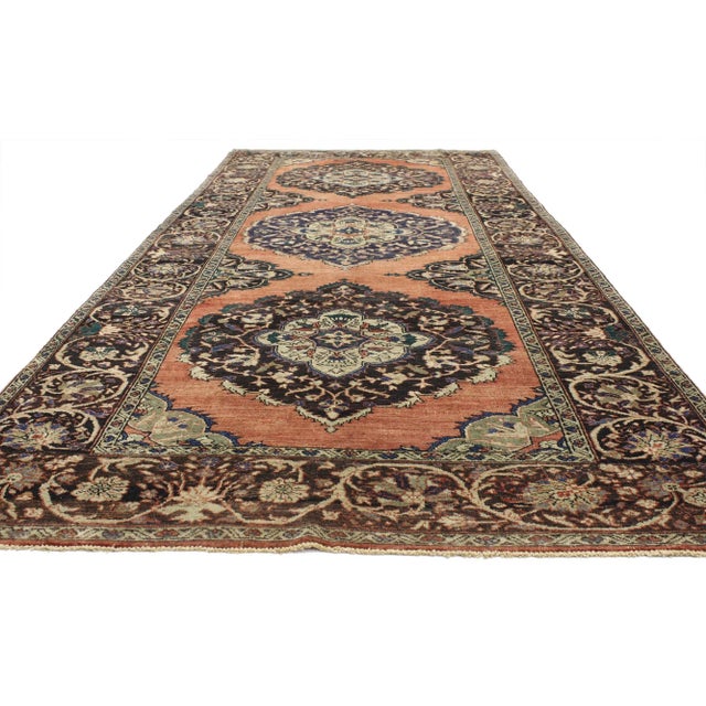 Jacobean Vintage Turkish Oushak Gallery Rug, Wide Hallway Runner - 05'09 X 13'09 For Sale - Image 3 of 5
