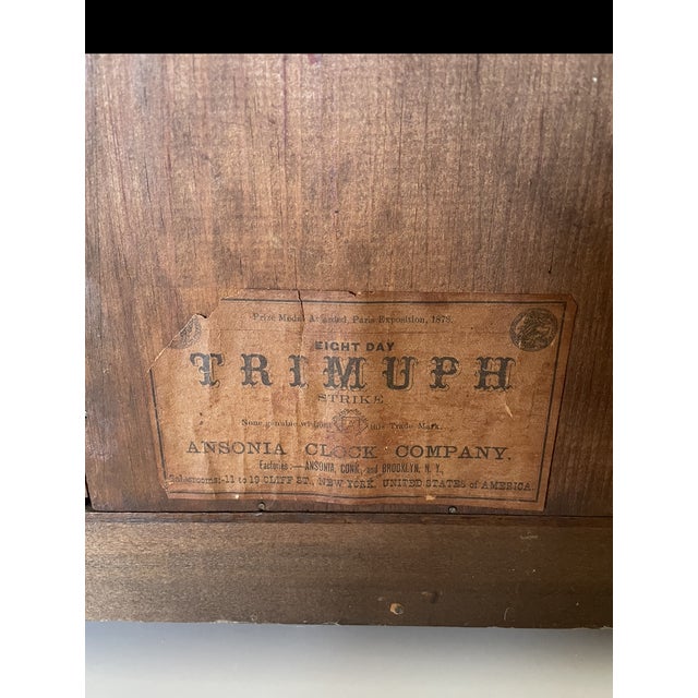 Authentic Ansonia "Triumph" Mirror-Side Parlor Clock manufactured by the renowned Ansonia Clock Company (circa...