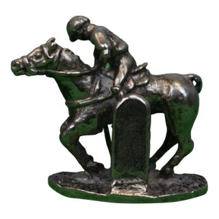 Polo Player Silver Medal Placecard Holder For Sale