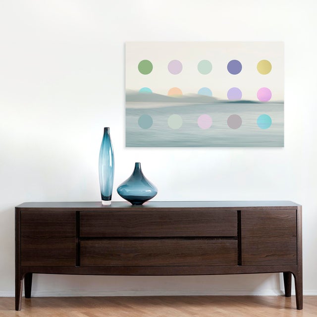 Contemporary Modern Seascape Art Print | Abstract Colourful Pastel Dots by Angela Cameron For Sale - Image 3 of 3