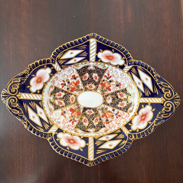 Early 20th Century 1906 English Royal Crown Derby Traditional Imari Footed Dish For Sale - Image 5 of 17