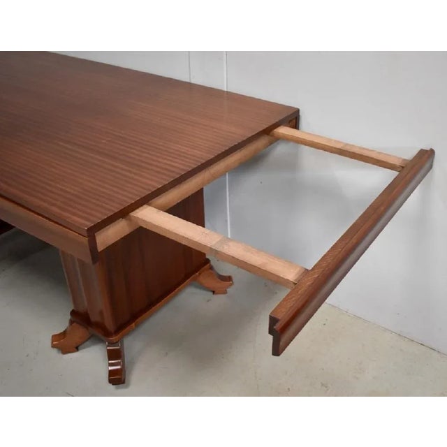 Vintage Rectangular Solid Mahogany and Veneer Dining Table For Sale - Image 17 of 18