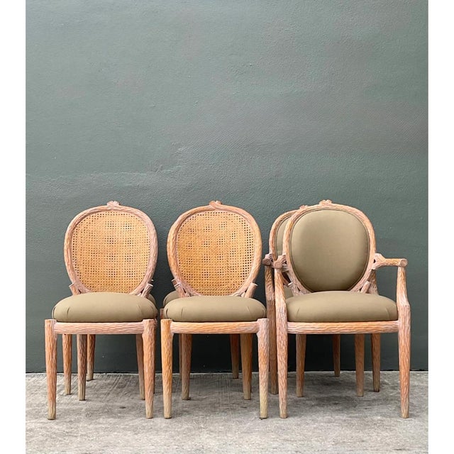 Amber Vintage Carved Faux Bois Dining Chairs - Set of 6 For Sale - Image 8 of 12