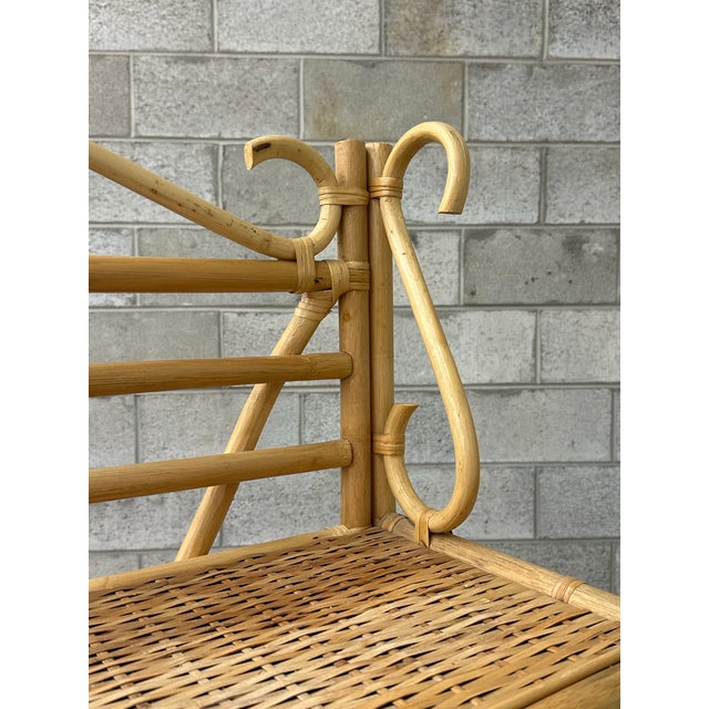 Camel 1970s Bamboo, Rattan, and Cane Étagère/ Freestanding Shelf For Sale - Image 8 of 12