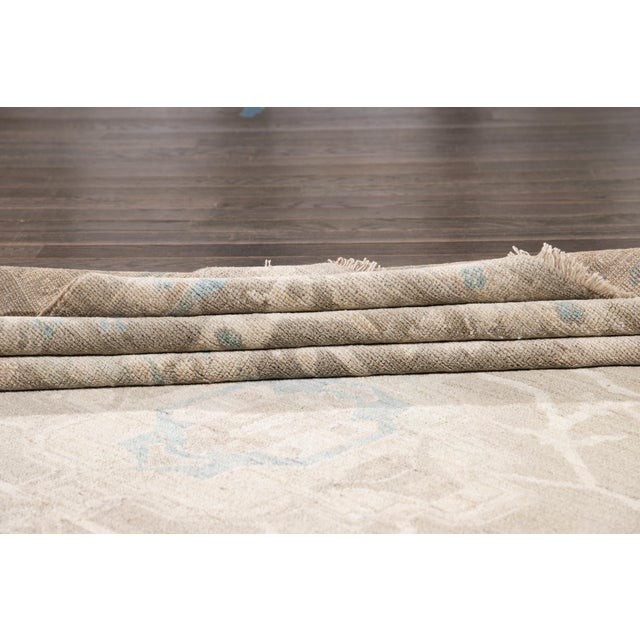 21st Century Modern Tan Beige Sultanabad Wool Rug For Sale - Image 4 of 12