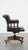 Dark Green Cowhide and Wooden Height Adjustable Swivel and Tilt Chesterfield Office Chair For Sale - Image 3 of 17