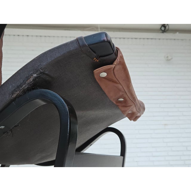 Wood Swedish Pernilla Lounge Chair in Leather by Bruno Mathsson for Dux, 1970s For Sale - Image 7 of 18