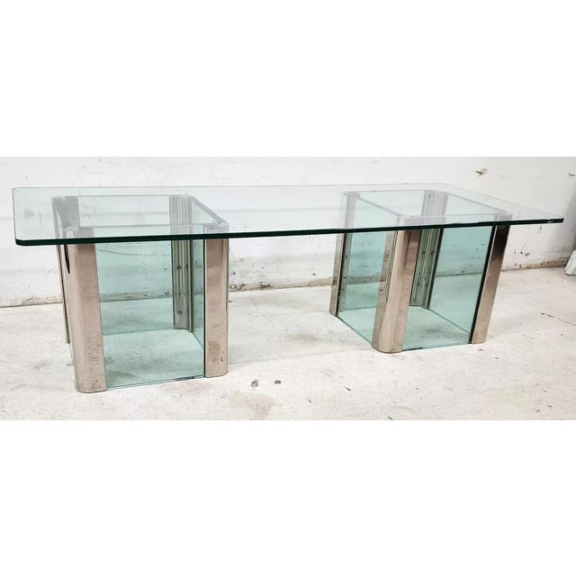 Pace Collection MCM Leon Rosen Pace Cocktail Table Chrome Waterfall For Sale - Image 4 of 12