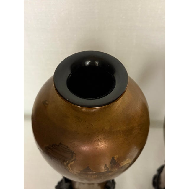 1960s Monumental "Bodiless" Lacquer Vases by Cheng Lung Chi - James Mont Style For Sale - Image 9 of 12