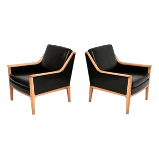 Vintage Swedish Leather Armchairs, 1960s, Set of 2 For Sale
