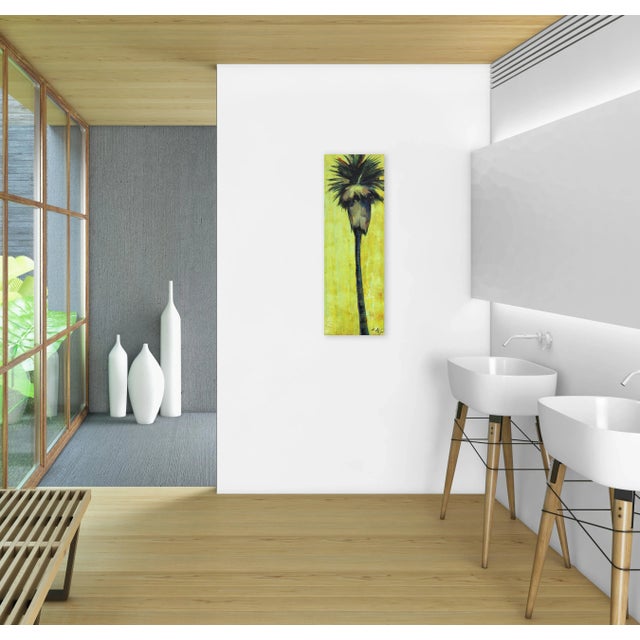 Yellow "Spring Palm" Contemporary Original Acrylic Painting by Kathleen Keifer For Sale - Image 8 of 8