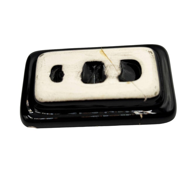 1981 Neo Art Deco Black Bowl, Vase, Shaker, Butter Dish, Kitchen Table Set of 9 For Sale - Image 10 of 17